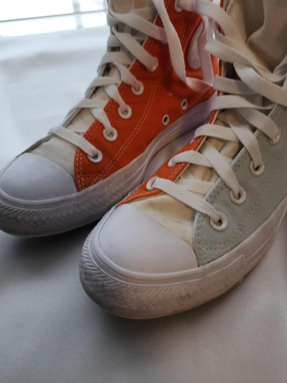 Converse Colorblock Sneakers Blue Orange Women’s Casual Shoes Size 7.5 - Picture 6 of 6